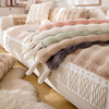 2024兔毛绒加厚冬季沙发巾，全盖轻奢皮沙发盖布高级感毯子坐垫