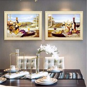 美式餐厅装饰画墙面装饰单幅，欧式油画现代简约饭厅挂画壁画水果画