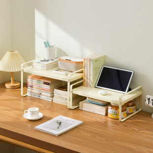 桌面置物架书桌伸缩收纳架子，办公桌分层架铁艺，学生宿舍桌上小书架