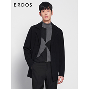 ERDOS 男装羊绒羊毛混纺外套西服领短款加厚款商务休闲质感上衣