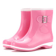 时尚雨鞋女式保暖中筒纯色，防滑果冻雪地雨靴，韩版水鞋女士套鞋