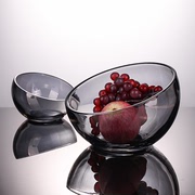 轻奢简约高级感水果盘现代家用客厅透明创意沙拉碗高档水晶玻璃碗