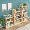 简易书架实木置物架落地客厅经济型，原木学生书柜，家用儿童收纳书架