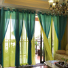 东南亚风情纯色双层纱阳台飘窗餐厅书房客厅雪纺纱双层窗帘可定制
