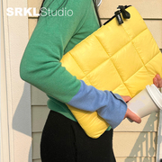 SRKLstudio蓬蓬面包服充棉保护套简洁纯色防水尼龙户外风格mac笔记本电脑包内胆