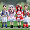 儿童广西壮族三月三演出服，少数民族服装男女童舞蹈服民族表演服饰