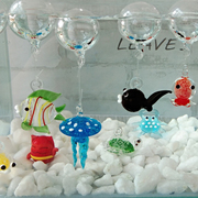 创意小海豚手作玻璃工艺品鲸泡泡鱼装饰家居鱼缸水族箱漂浮球章鱼