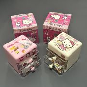 hellokitty收纳盒抽屉式首饰盒凯蒂猫桌面，整理盒三丽鸥饰品收纳盒