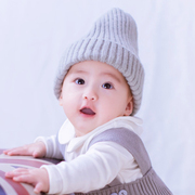 宝宝帽子冬季韩版3-6-12个月婴儿毛线套头帽男女童防寒护耳帽