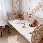 小熊婴儿床围防撞软包宝宝拼接床靠纯棉布艺护栏儿童床围栏可拆洗