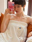日本JULIPET浴巾可穿裹家用女纯棉吸水速干不易掉毛抹胸浴裙套装