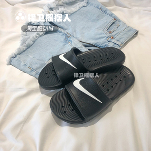 NIKE 夏季黑白运动男女鸳鸯情侣透气轻便情侣沙滩拖鞋 832655-001