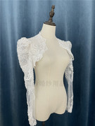 婚纱礼服蕾丝抹胸单独白色长袖，小披肩外套，新娘蕾丝珠片小褂子