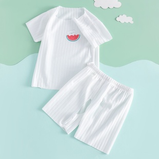 婴儿衣服夏季薄款0一1岁初生，宝宝分体套装新生儿开档短裤夏装夏天