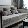 新中式四季通用沙发垫布艺，防滑老式坐垫子，123红木实木套巾罩复古