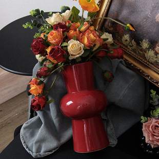 SoftHome北欧室间陶瓷花瓶高级感中古高颜值简约法式干花插花瓶