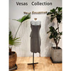 Vesas Collection唯尚女装羊毛连衣裙千鸟格无复古耐穿收腰W1443