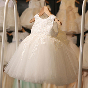 女童婚纱晚礼服生日公主裙儿童钢琴礼服六一演出服白色花童连衣裙