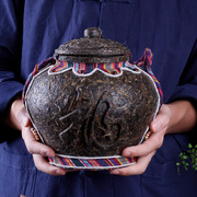 云南普洱茶雕工艺品茶叶，罐子创意摆件家居，客厅博古架装饰品送礼
