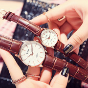 瑞士艾奇情侣手表，简约时尚潮流小表盘皮带，男女日历表礼物