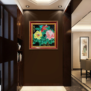国画花开富贵牡丹花瓷板画陶瓷挂壁画新中式走廊过道玄关装饰画