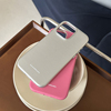 原创设计定制手工皮革苹果15promax手机壳皮质，13韩系莓粉色iphone14promax全包边保护壳高级感月光银15