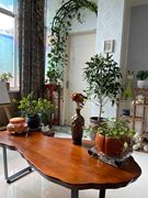 环保原木家具木质茶几，简约实木茶桌客厅，家用阳台大板茶台桌