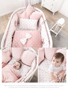 婴儿床四件套床围防撞围儿童宝宝，拼接挡布床上用品套件纯棉可拆洗
