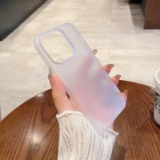 不发黄超薄裸肌半透明磨砂硬壳适用iphone15pro14plus苹果12/13proMax手机保护壳简约全包保护套男女