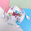 可爱卡通儿童碗勺套装，家用竹纤维辅食宝宝双耳，饭碗幼儿园汤碗餐碗