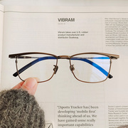 商务超轻钛纯色眼镜框可配高度，近视镜片防蓝光变色眼睛框镜架男潮