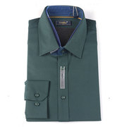 金利来长袖衬衫 秋季修身版商务男装上班绿色衬衣MSL20231730-54