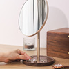 胡桃木复古化妆镜台式桌面梳妆台镜子家用简约高端卧室实木梳妆镜