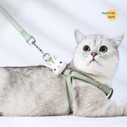 猫咪牵引绳溜遛猫绳子网红防挣脱挂绳栓狗链子可调节小猫外出用品