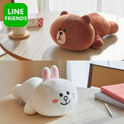 韩国 LINE FRIENDS 布朗熊可妮兔趴趴枕抱枕公仔玩偶柔软靠垫