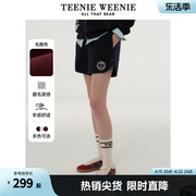 TeenieWeenie小熊2024年撞色短裤美式复古卫裤宽松休闲运动裤女装