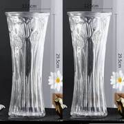 两件套特大号玻璃花瓶透明水养，富贵竹花瓶客厅家用插花瓶摆件
