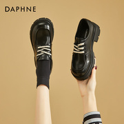 达芙妮Daphne ~甜酷复古小皮鞋女圆头单鞋轻便运动厚底增高德比鞋