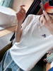 AMYOYOJA韩国 2024春夏高级立体卷边袖口常规版刺绣百搭T恤女