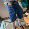 大码女装梨型身材蓝色牛仔五分，短裤胖mm夏季薄款宽松显瘦休闲中裤