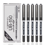 日本uniball三菱中性笔ub-150直液式，走珠笔0.5水性签字0.38黑色，水笔ub150盒装学生用黑笔文具