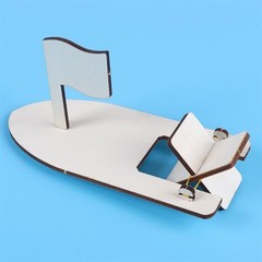 diy自制橡皮筋动力船科技木帆船