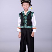 l湘西苗民族儿童演服出服装，少数族男童葫芦，t表演壮族节目舞台