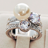 时尚个性珍珠女饰品夸张轻奢高级小众设计感网红食指装饰大戒指款