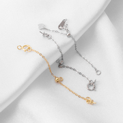 s925纯银镀金白金调节延长链，diy饰品配件自制珍珠手链项链收尾链