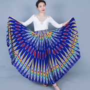 新疆舞蹈服大摆裙女半身裙长裙艾德莱斯演出服维吾尔族舞台表演服