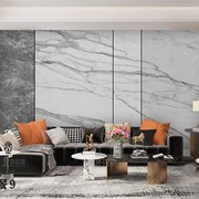 急速轻奢现代客厅简约高温微晶瓷砖背景墙新中式沙发背景墙山