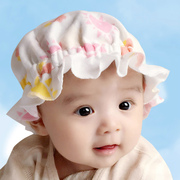 婴儿帽子春秋款女宝宝夏季新生儿，薄款宝宝纯棉纱布3一6个月婴幼儿
