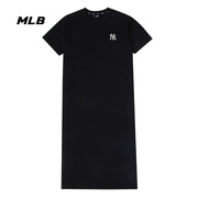 MLB国内23年春夏女士NY刺绣休闲短袖连衣长裙3FOPB0233