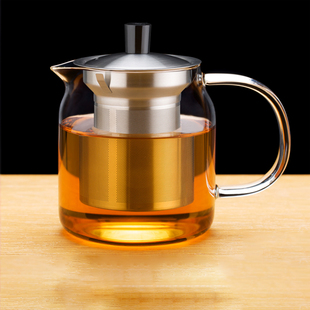 尚明耐热玻璃茶壶套装加厚透明不锈钢，内胆过滤家用大容量泡茶器具